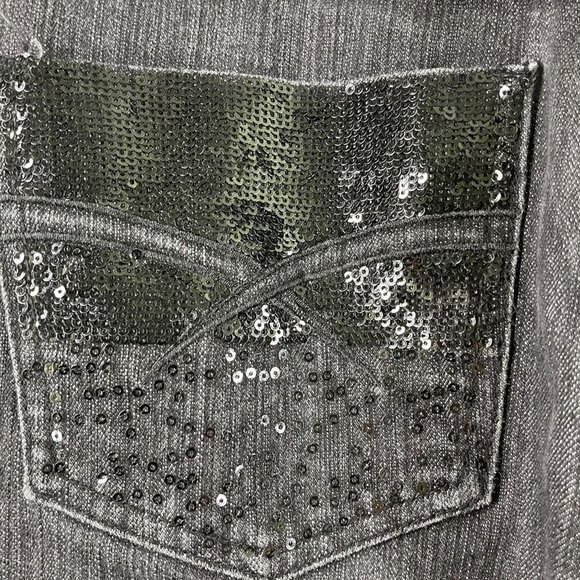 Boom Boom Jeans Juniors 15 Black Denim Sequins Boot Cut - Picture 8 of 12